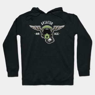 Aviator Air Ace Airplane Pilot Winged Helmet Hoodie